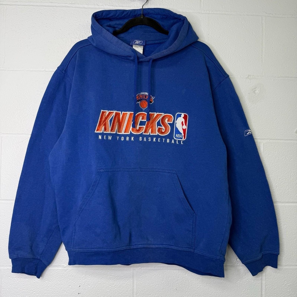 Vintage NBA New York Knicks 90s Reebok Hoodie LOGO sweatshirt NBA Large
